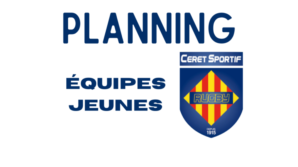 Planning des Jeunes : Samedi 12 Mars